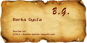 Berka Gyula névjegykártya